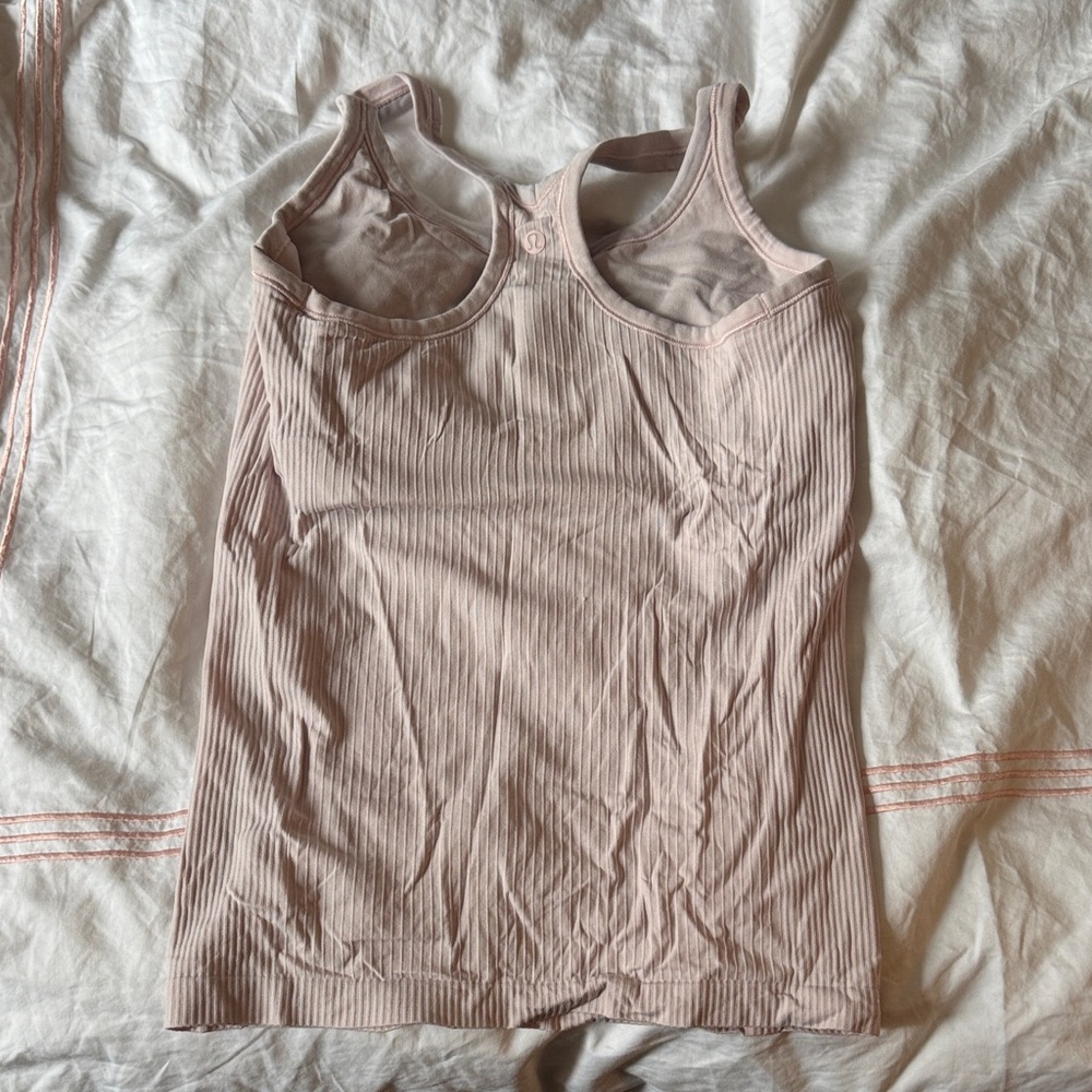 Women's Pink Ribbed Tank Top - Picture 4 of 4